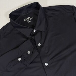 Barbell Apparel Motive Dress Shirt Men's  Size XXL Long Sleeve Black Athleisure